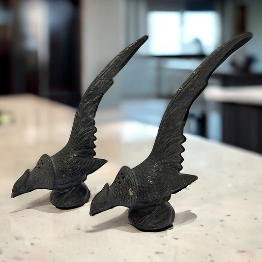 Antique American Weidlich Brothers Silver Plated Pheasant Salt & Pepper Shakers