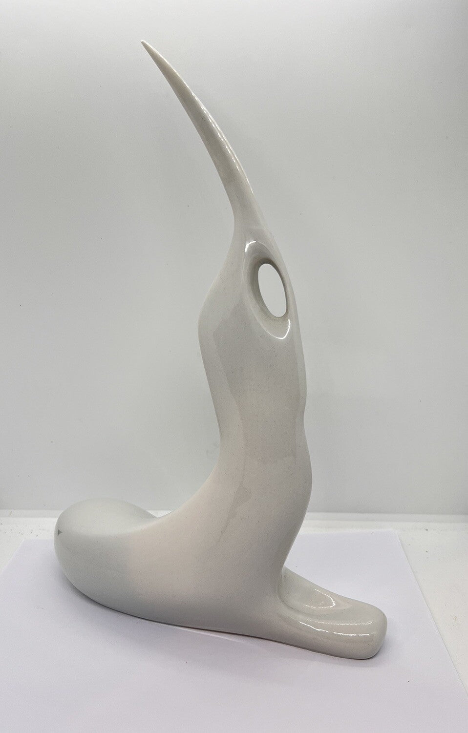 60’s White Porcelain Antelope Mid Century Modern Jaroslav Jezek For Royal Dux