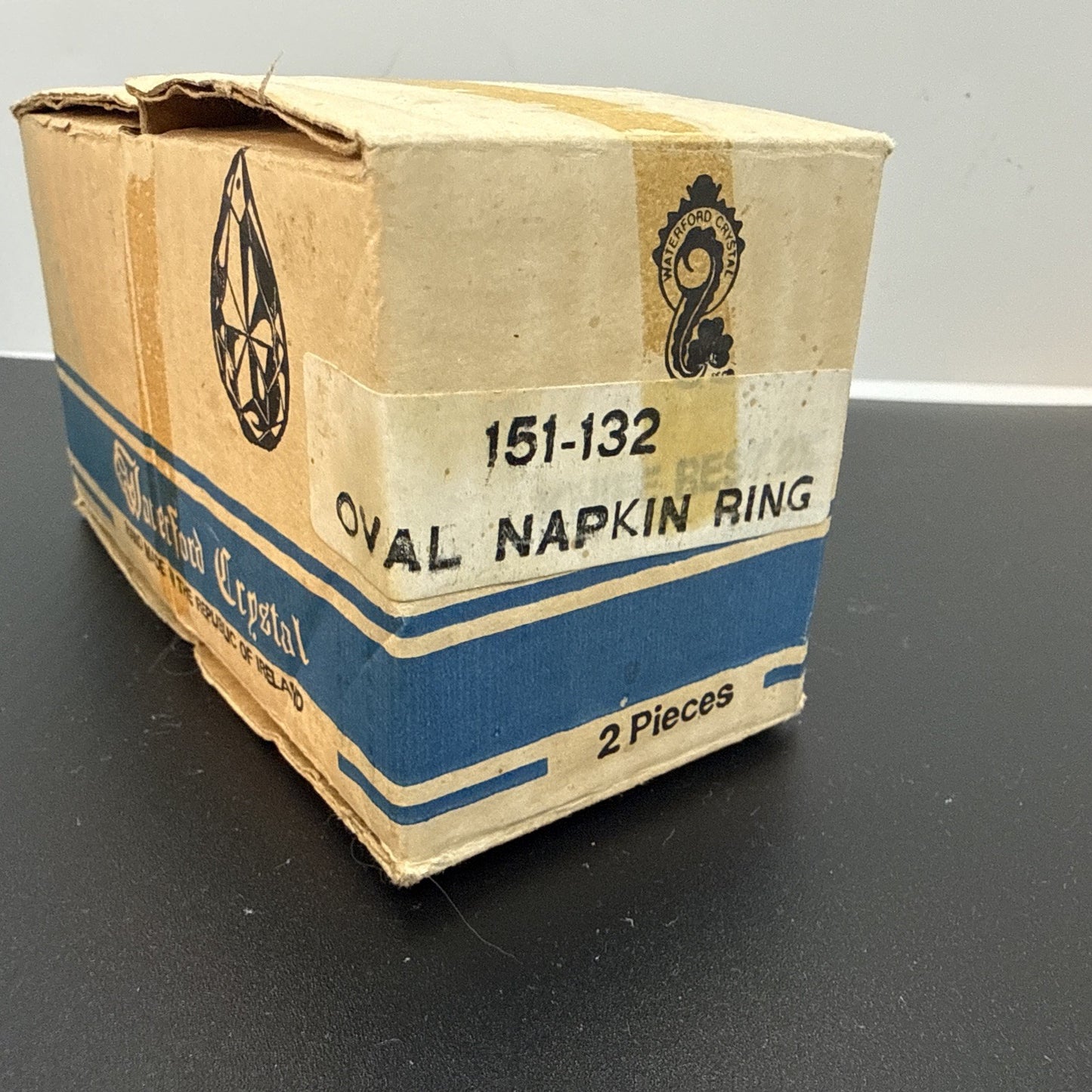 2 pc Set Vintage Waterford Crystal ALANA Napkin Rings in original box