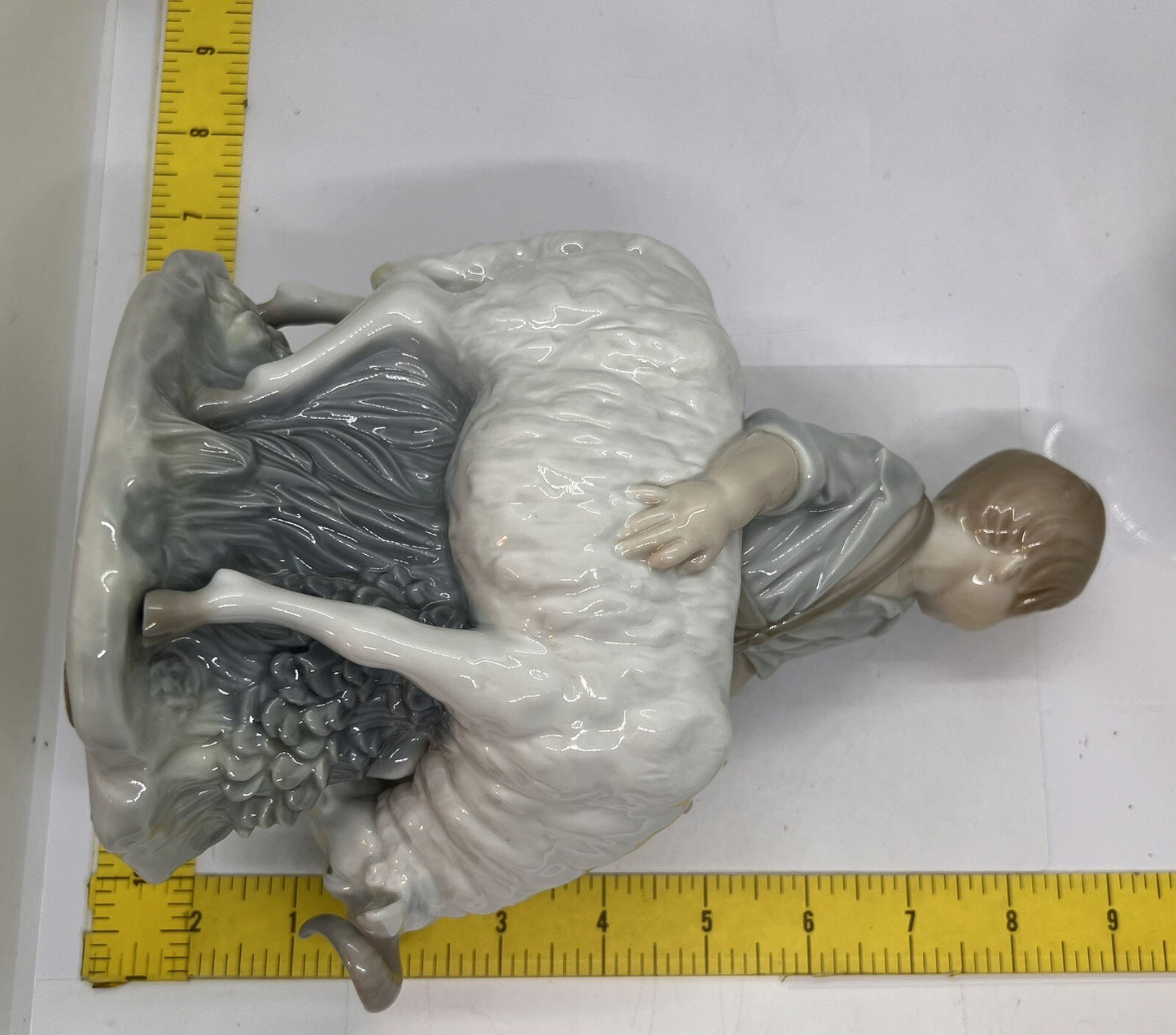 9” Vintage Nao Lladro “I'm not moving” Boy & Goat Figurine