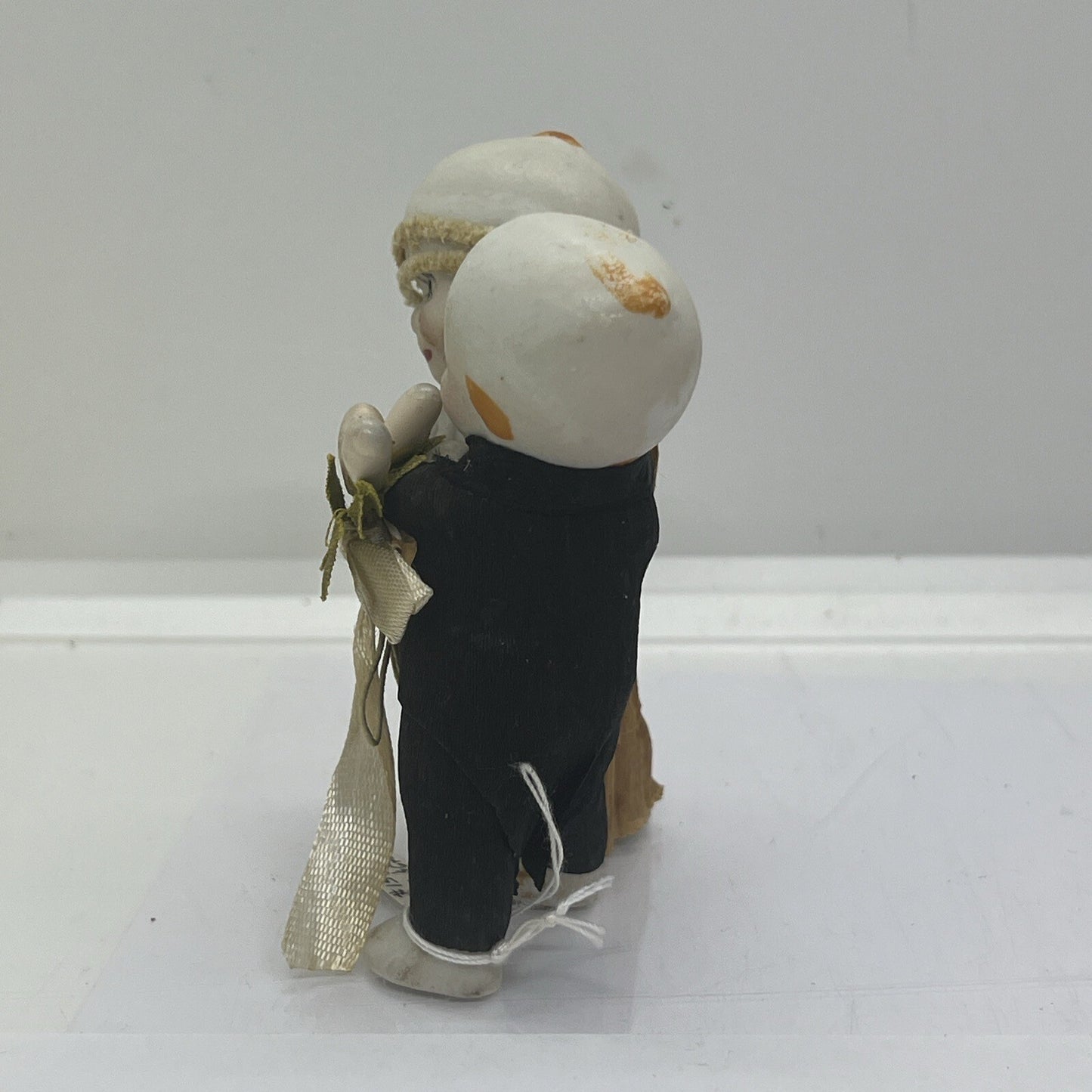 Antique Bisque Kewpie Doll Bride & Groom Wedding Clothes w Bouquet Rosie O’Neill